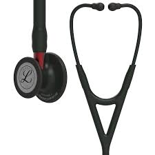  Littmann® Cardiology IV-Black-Finish Chestpiece , Black Tube, Red Stem